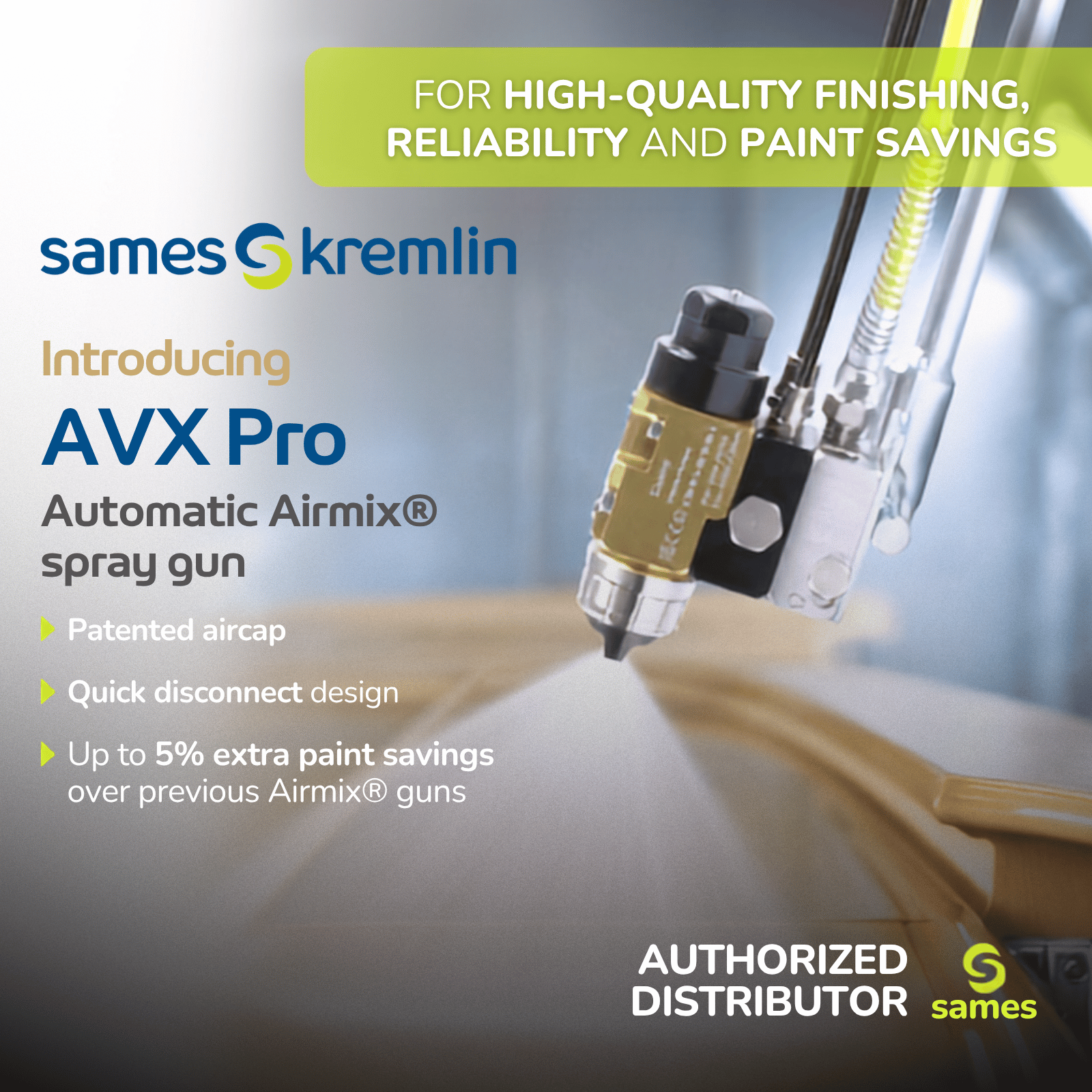 Sames Kremlin AVX Pro Automatic Airmix Spray Gun